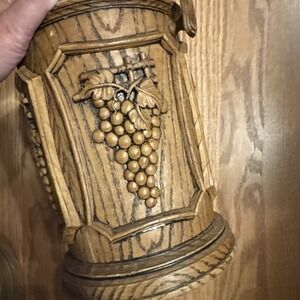 Vintage‎ Ice Bucket 70s Faux Wood Grain Grape Clusters Insulated